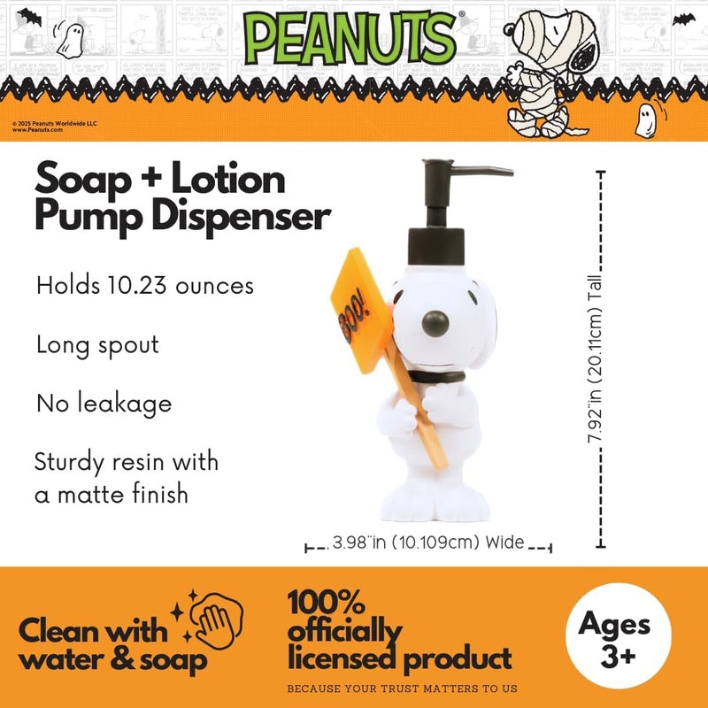 Franco Peanuts Snoopy Soap/Lotion/Hand Sanitizer Resin Pump Dispenser, 10.23 Ounces, (Officially Licensed Product) by Collectibles - Image 1